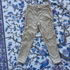 James Perse STANDARD Tan Cargo cropped tan khaki Pants, women's 0
